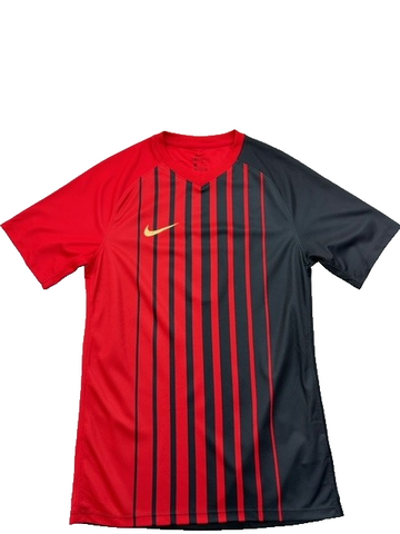 Nike Striped Division Dri-FIT Red/Black V-Neck Jersey M Slim Fit