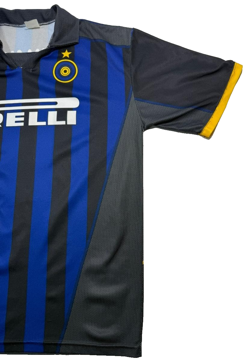 Unisex Inter Milan Cannavaro #13 Blue Black Striped Pirelli Jersey Size XL