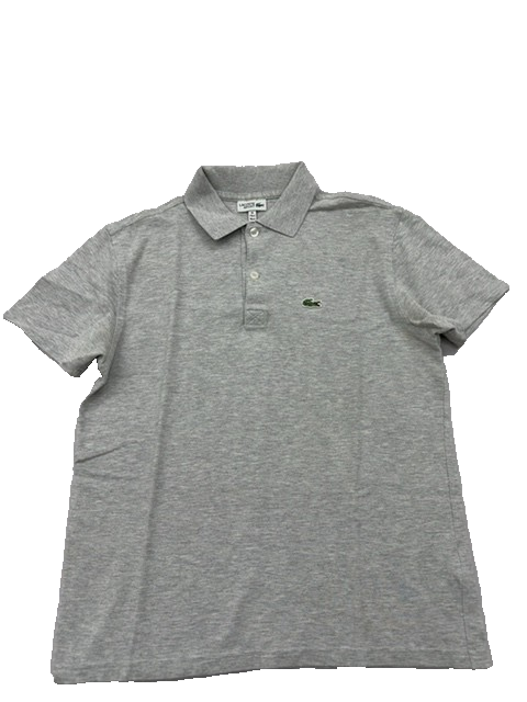 Lacoste Sport Men's Gray Short Sleeve Polo Shirt Cotton Casual Logo