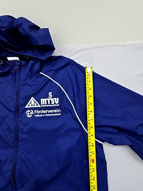 Adidas Men's M Blue Golf Rain Jacket Water-Resistant Full-Zip Hood