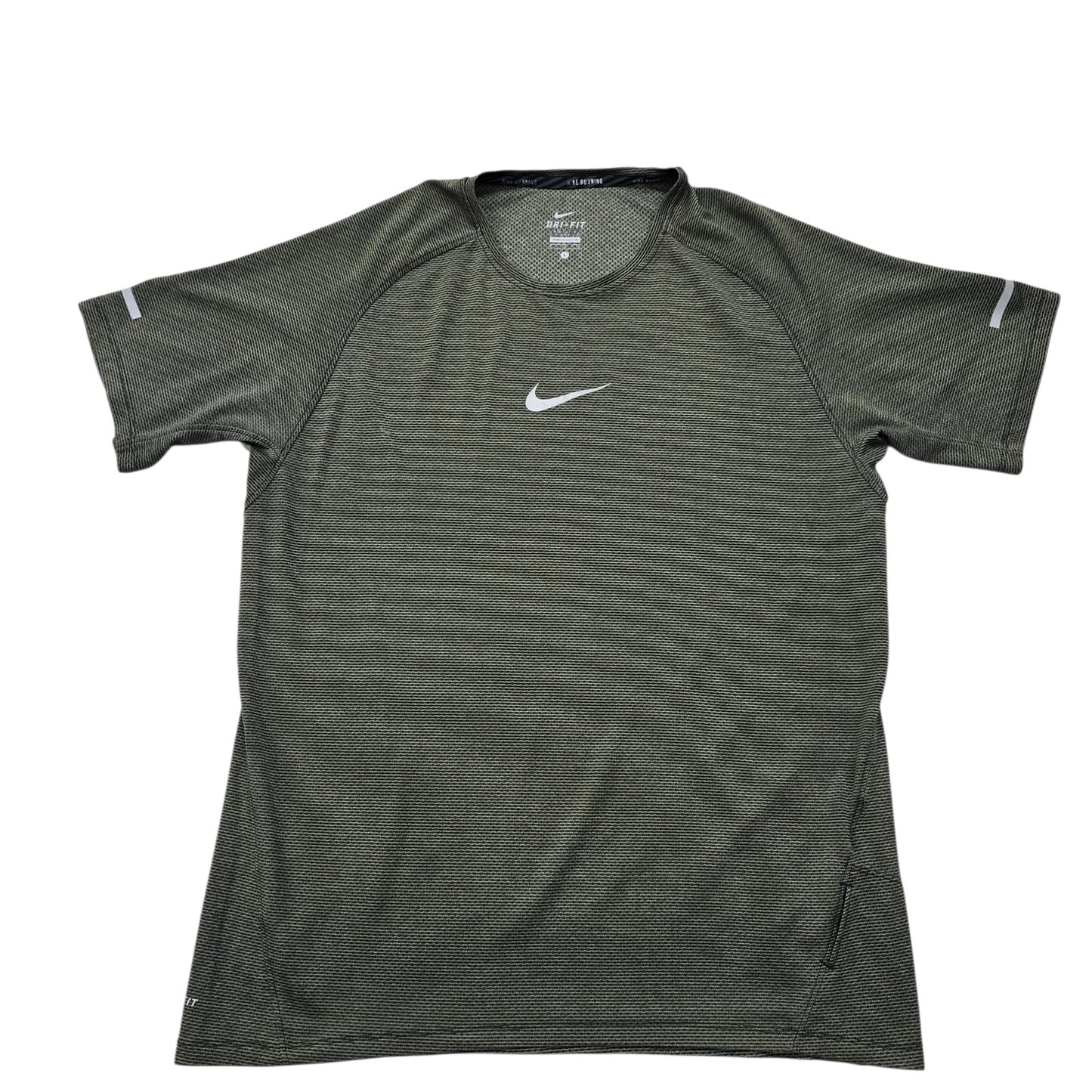 Nike Women's Olive Green Dri-FIT Running T-Shirt Size L