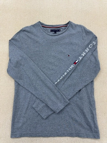 Tommy Hilfiger Men's Grey Long Sleeve T-Shirt Size S Organic Cotton