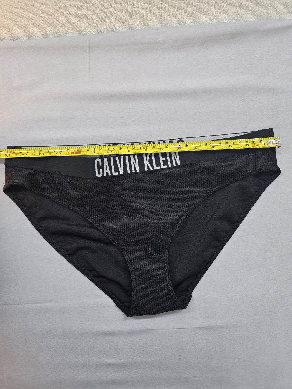 Calvin Klein Black Bikini Briefs L Mesh Logo NWT
