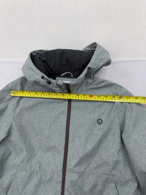Jack & Jones Men's Gray Zip Hoodie M Water Repellent Bonded
