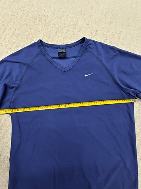 Nike Men's Blue Dri-FIT Legend V-Neck T-Shirt Relaxed Fit