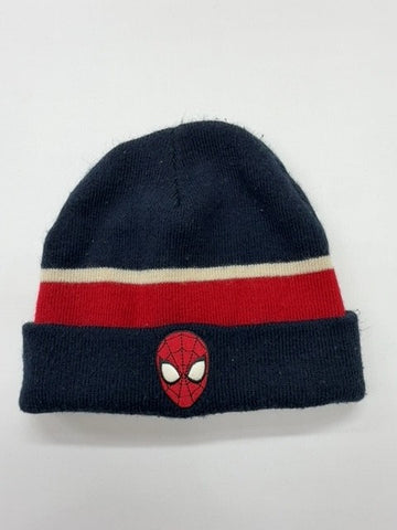 Marvel Kids Boys Navy Spider-Man Beanie Size 6-8 Knit Winter BNWT