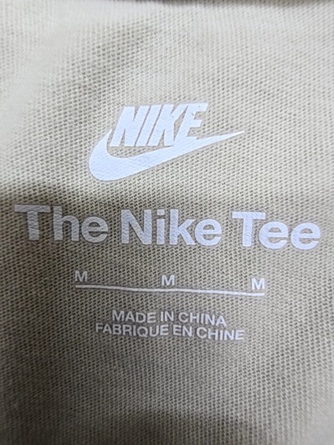 Nike Men's Beige Crew Neck Short Sleeve T-Shirt Size M Cotton