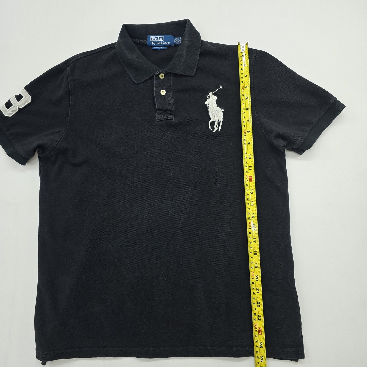 Polo Ralph Lauren Men Black Logo Polo Shirt Size L Regular Fit