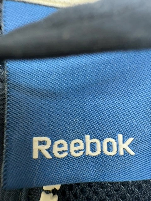 Reebok Men's Navy Track Jacket M Nylon Mesh Lining Zip Pockets