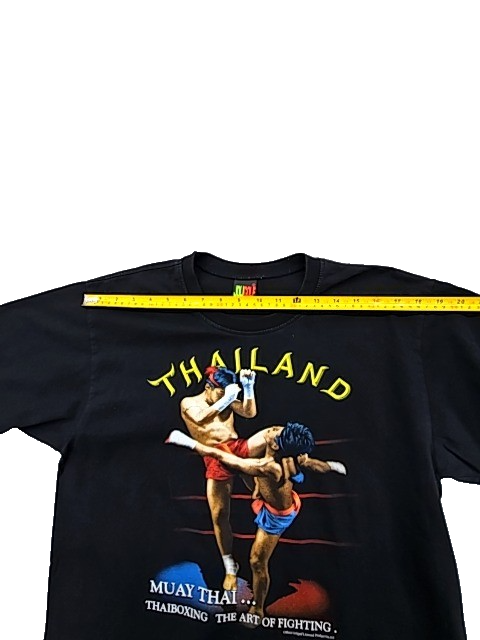 Joligolf Muay Thai Men's Black L T-Shirt 100% Cotton Thailand