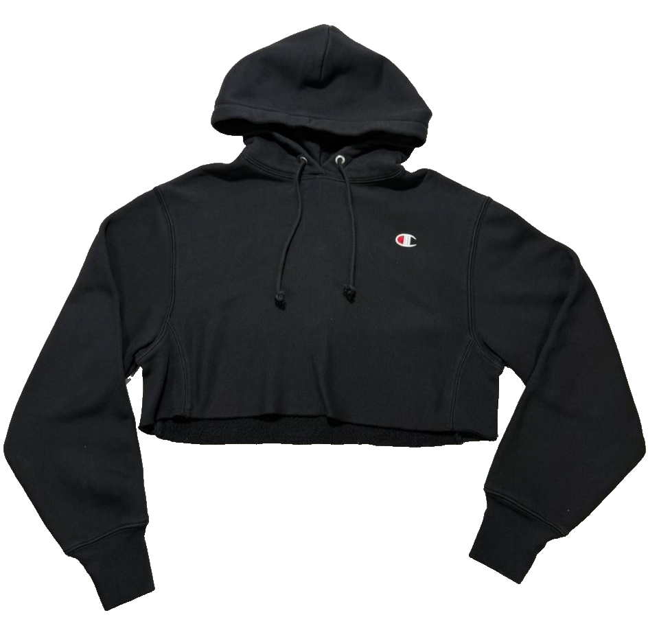 Champion Women'S Reverse Weave Cropped Cut Off  Hooded Sweatshirt - Size Xs