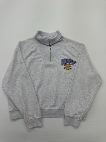 NBA Boys Lakers Heather Gray Fleece Pullover Hoodie Size L Regular Fit