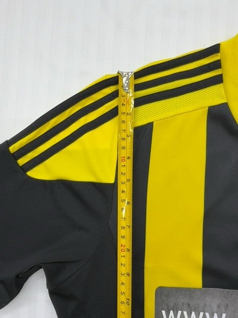 Adidas Men's Black Yellow Striped Soccer Jersey (#15) L Climacool