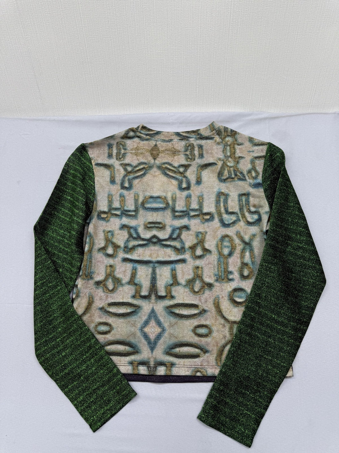 LubnaDes Green Printed Long Sleeve Crewneck Sweatshirt L Regular Unisex