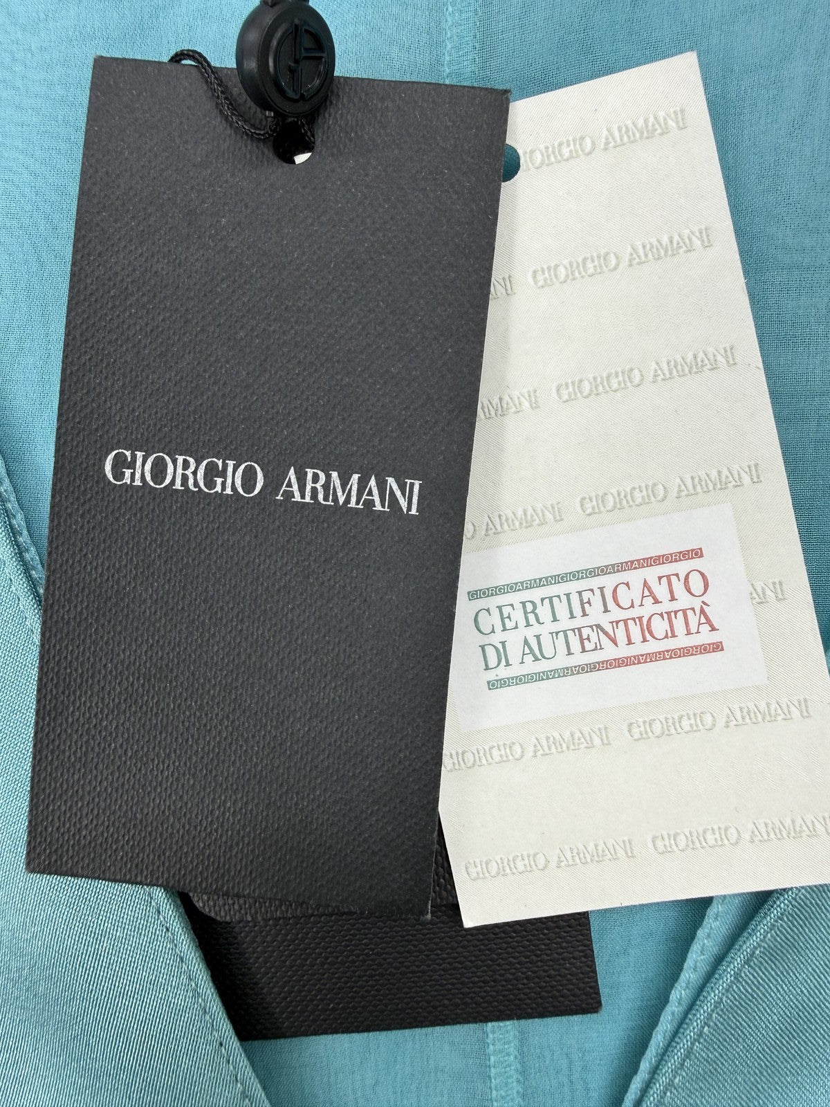Giorgio Armani Women’s Turquoise Silk Sleeveless Blouse EU 46