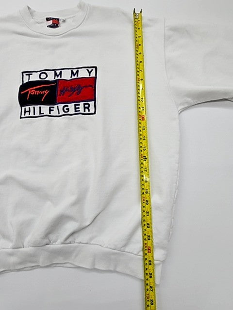 Tommy Hilfiger Men's White Logo Pullover Sweatshirt XXL Regular