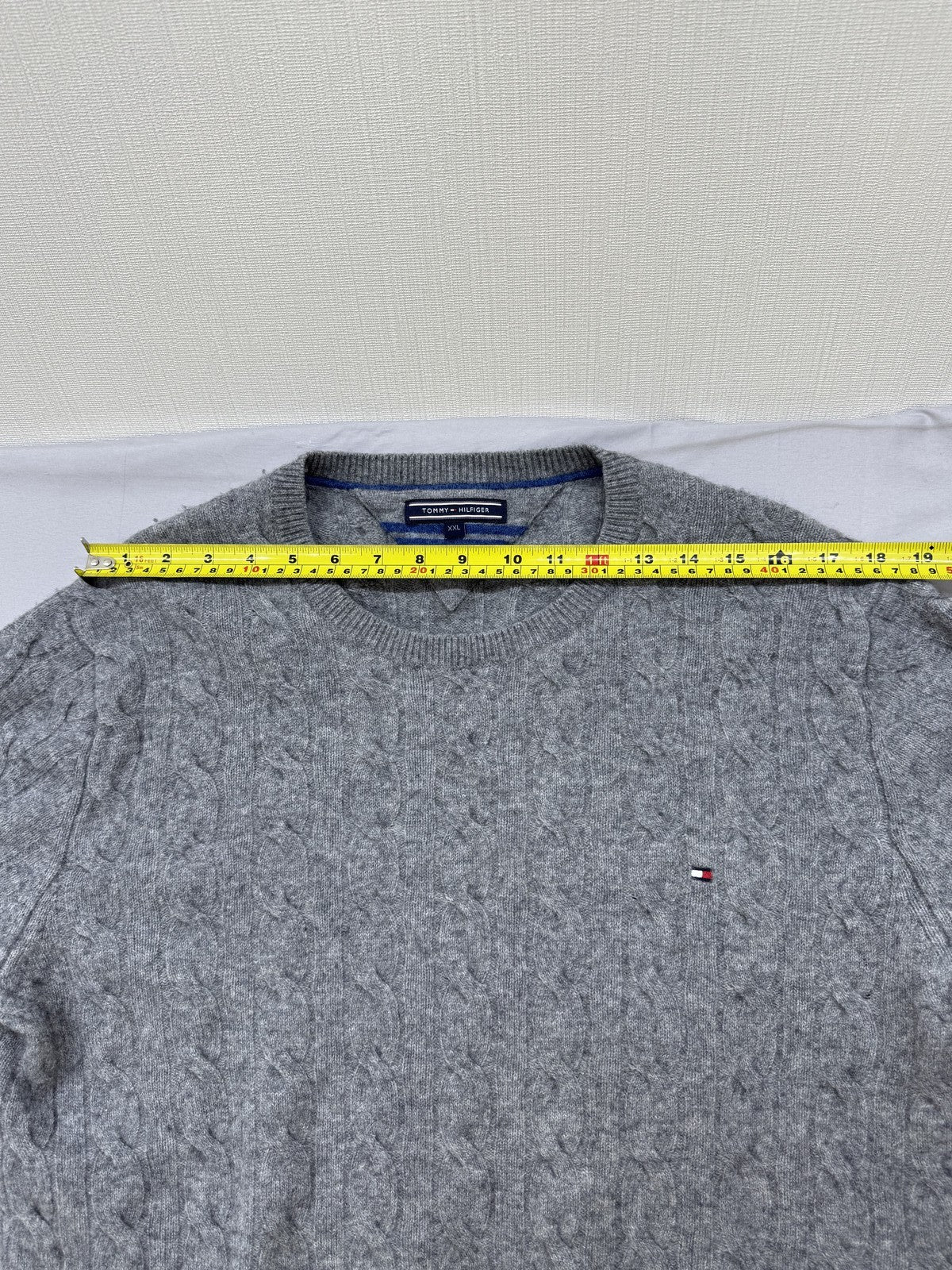 Tommy Hilfiger Cable Knit Crewneck Sweater Men's XXL Grey