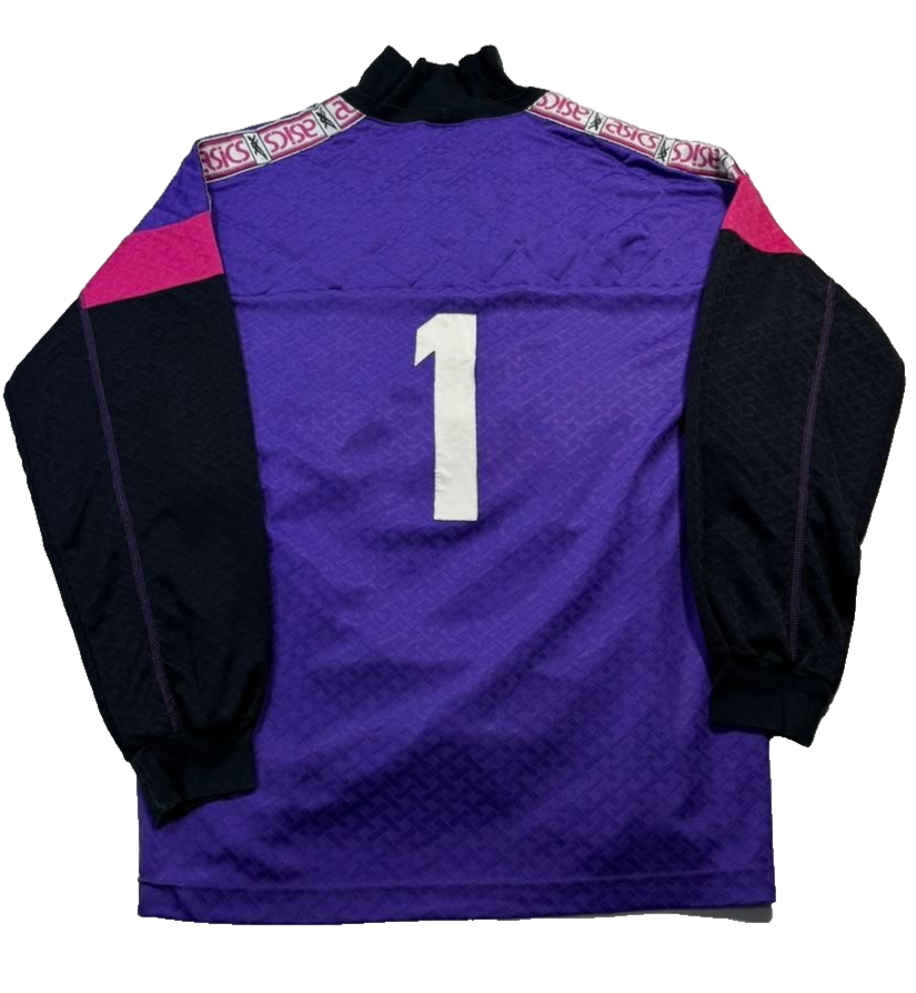 Asics Vintage 90S Goalkeeper Jersey Purple Marina Anchor Graphic Long Sleeve L