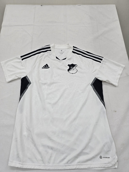 Adidas Men's White Jersey – Size L, V- V- One-off pre-loved, Striped