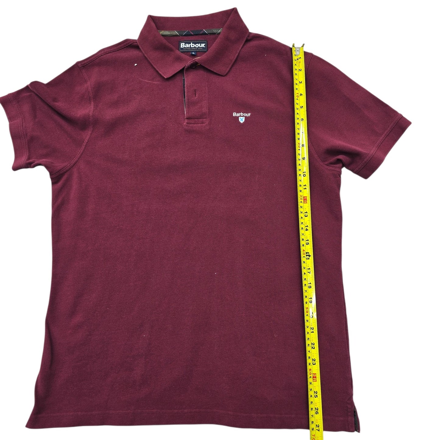 Barbour Men's Burgundy Logo Polo Shirt Size XL