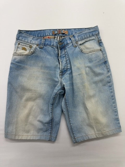 Burberry Boys Light Blue Denim Shorts Size 34 Regular Comfort Fit