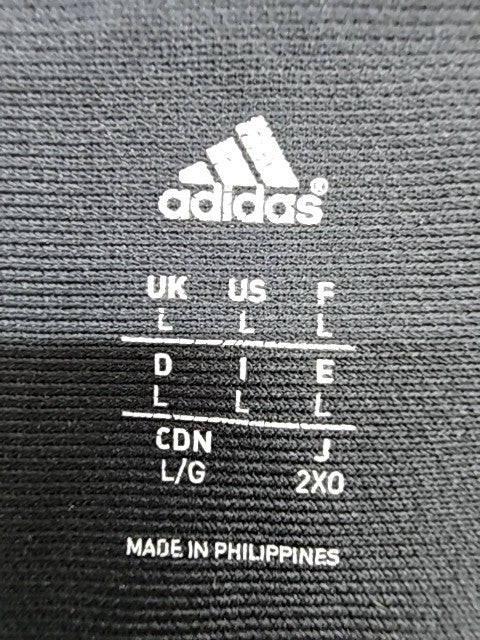 Adidas Unisex Black Striped V-Neck Sleeveless Tank Top Size L