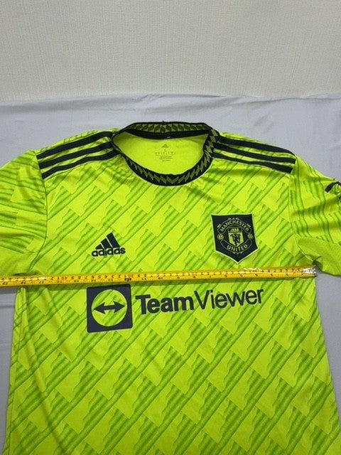 Adidas Men's Green Stripe Soccer Jersey Short Sleeve Size S AEROREADY