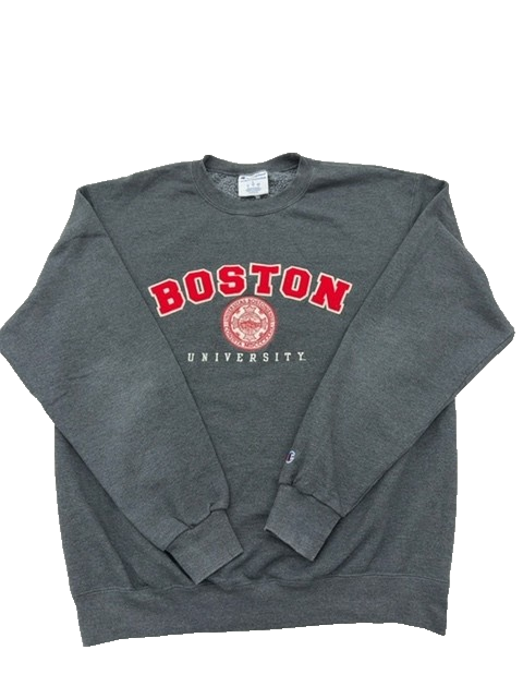 Champion Boston University Pullover Hoodie Gray Size L