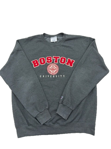 Champion Boston University Pullover Hoodie Gray Size L