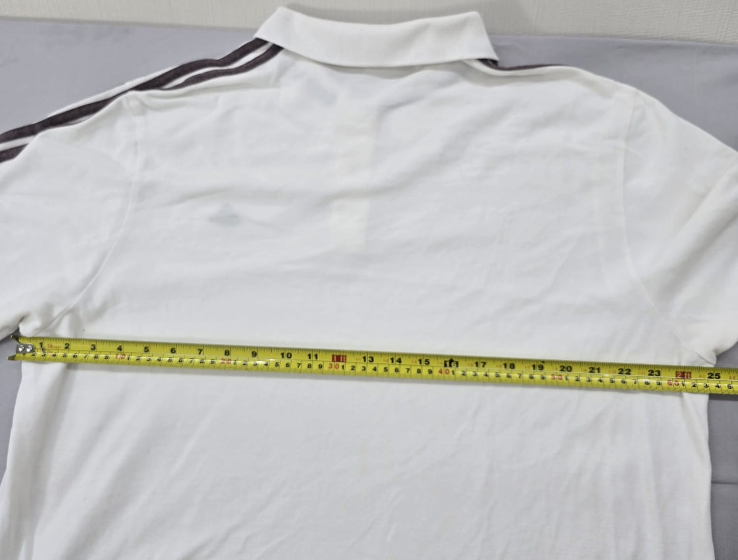 Adidas Men's White Stripe Polo Shirt Short Sleeve XL