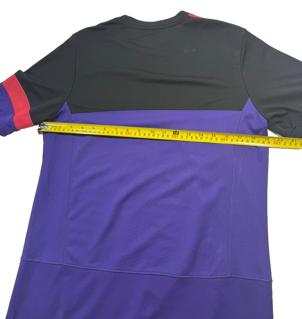 Nike Arsenal Purple Black Striped Training Shirt Fly Emirates Soccer Jersey S/M