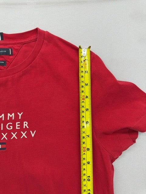 Tommy Hilfiger Men's Red S Short Sleeve Organic Cotton Crewneck T-Shirt