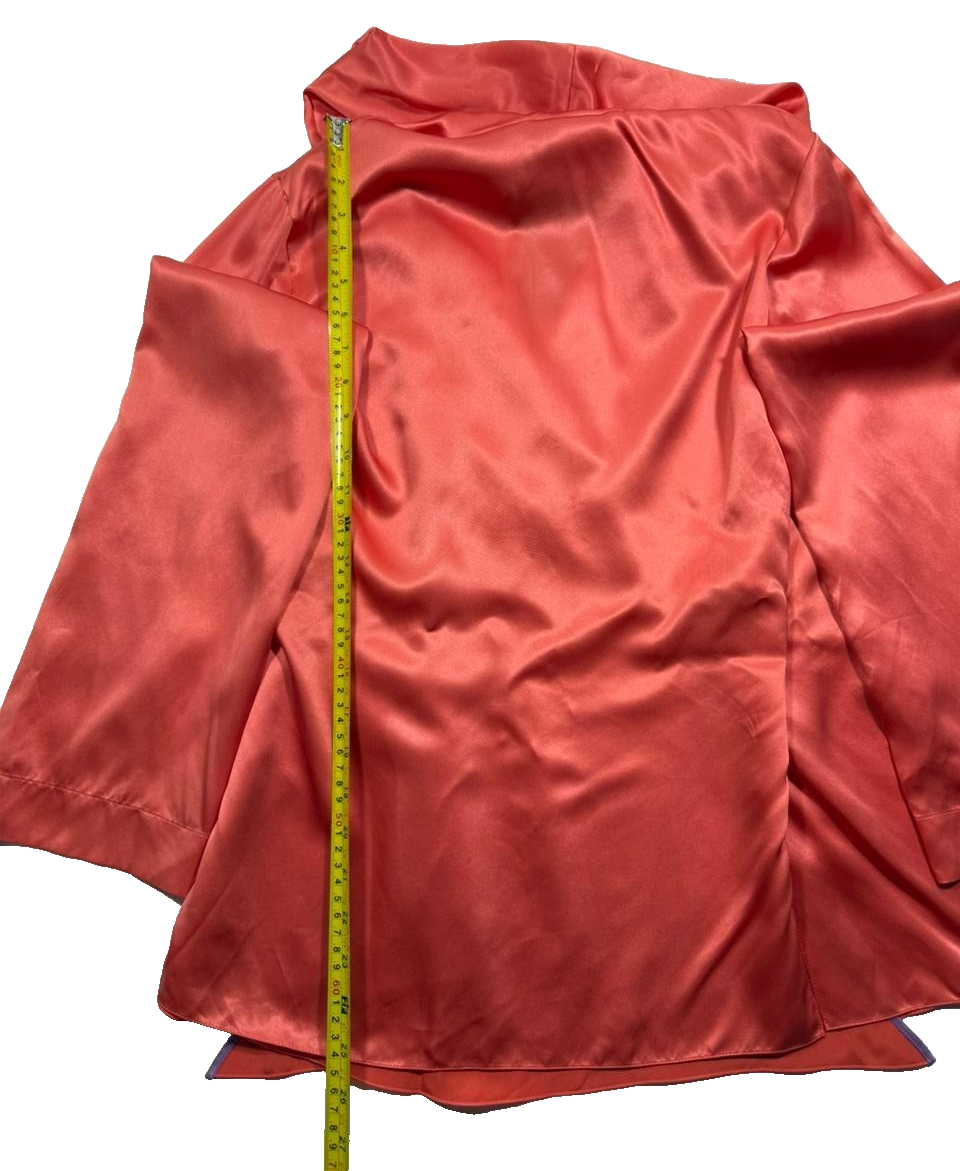 Giorgio Armani Women's Orange Satin Draped Hooded Wrap Top Size 42 BNWT