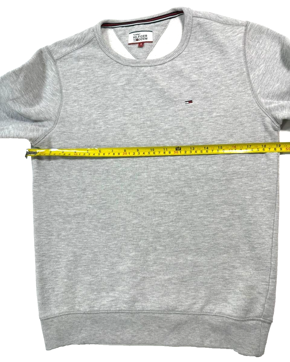 Tommy Hilfiger Men's Flag Patch Fleece Sweatshirt In Light Grey Heather - S