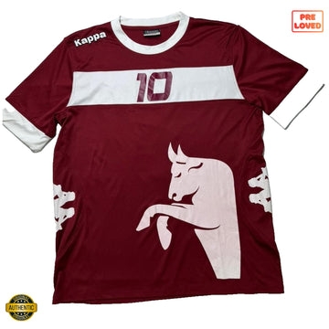 Kappa Torino Soccer Jersey #10 Cofano Men's Large Maroon White Rare Vintage Kit