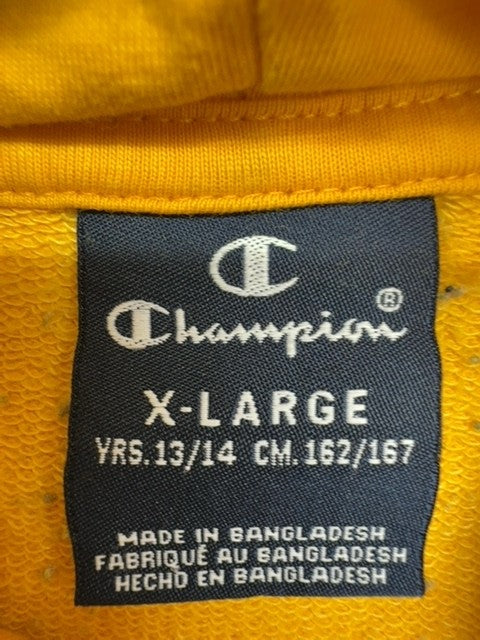 Champion Unisex Yellow Running Club Pullover Hoodie XL Fleece