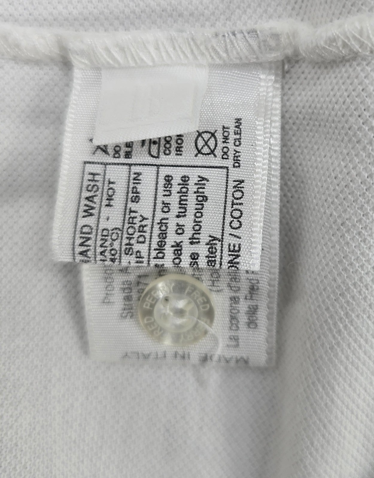 Fred Perry Kids White Polo Shirt 14Yrs Tipped Collar Laurel Wreath England