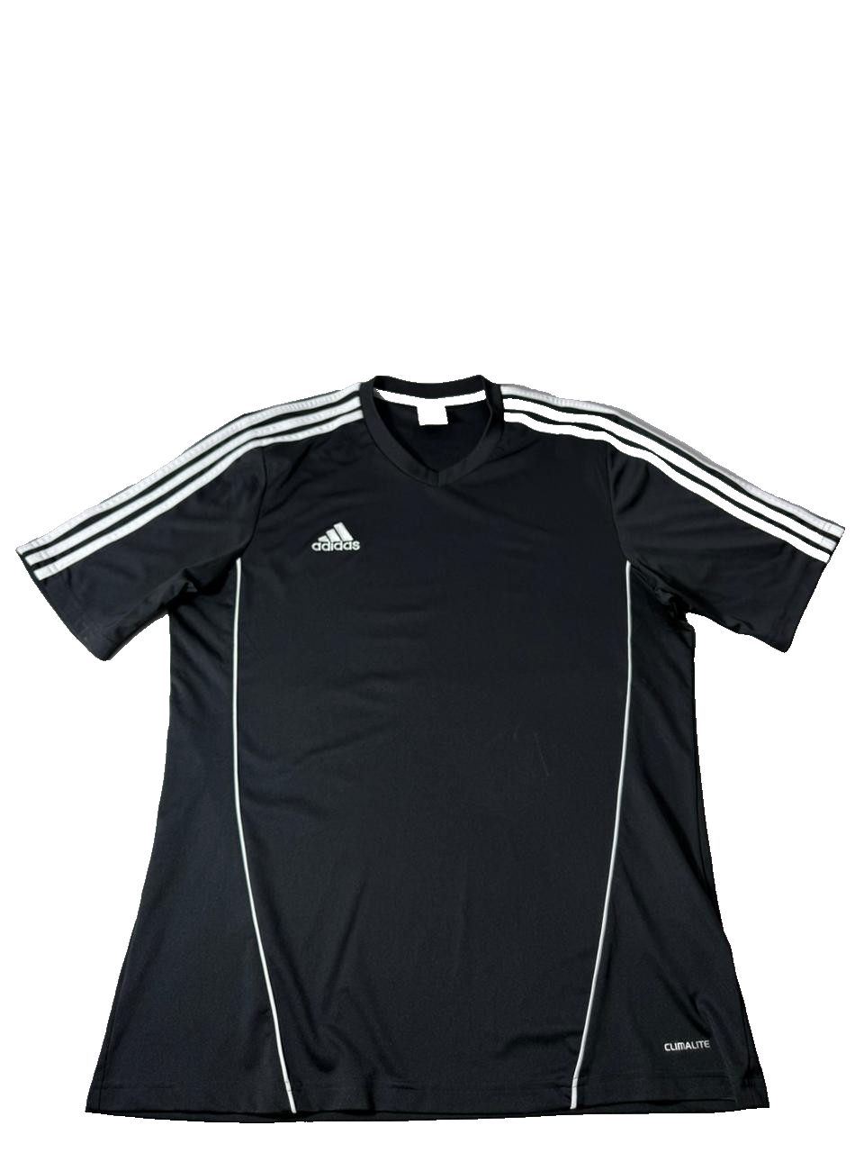 Adidas Men's Black Climalite Soccer Jersey Short Sleeve V-Neck Size M