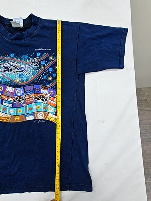 Gooses Aboriginal Art Navy M T-Shirt 100% Cotton Short Sleeve Australia