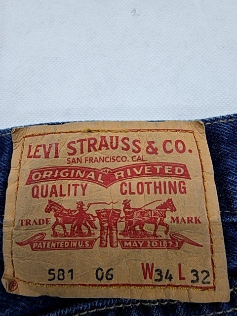 Levi's 501 Vintage Straight High Rise W34 L32 Blue Jeans
