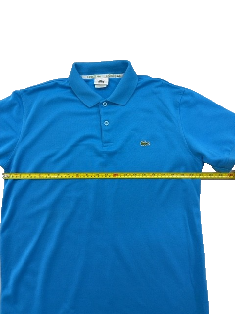 Lacoste Blue Cotton Polo Shirt L Short Sleeve France NWT