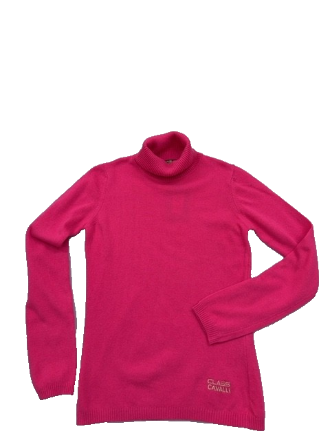Class Roberto Cavalli Pink Turtleneck Sweater M Women Knit Long Sleeve