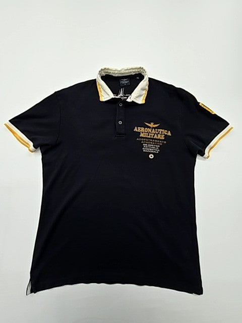 Aeronautica Militare Men Black Polo Shirt size XXL product image 1