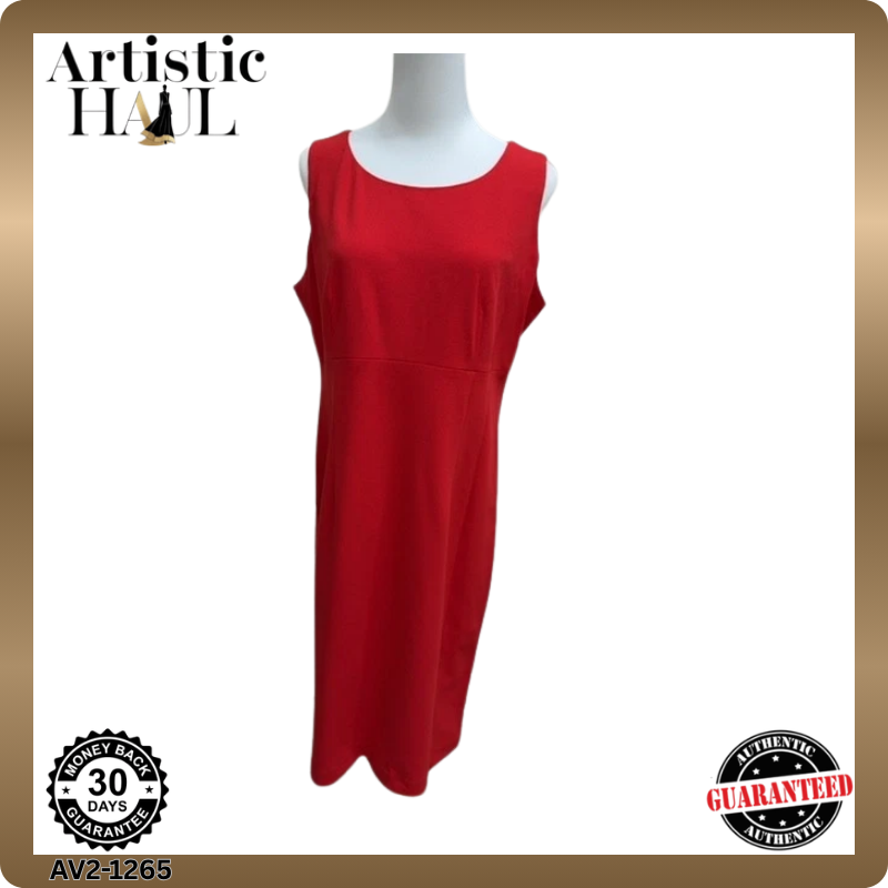 Nippon Boutique Red Midi Sleeveless Crew Dress Women