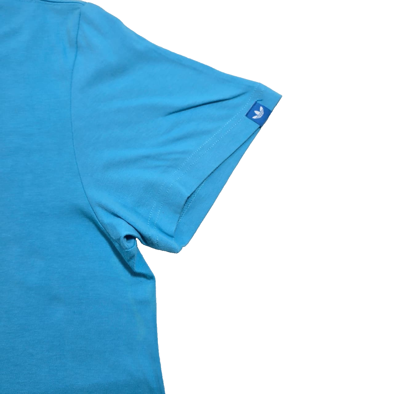 Adidas Three Stripes T-Shirt Baby Blue Short Sleeve Crewneck Cotton Tee Logo M