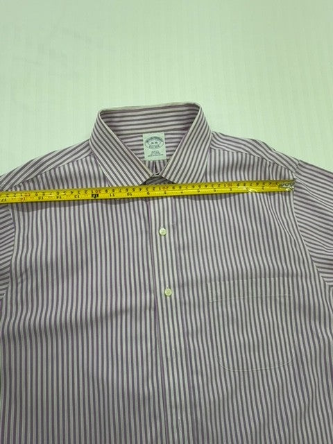 Brooks Brothers Men's Purple Striped Slim Fit Dress Shirt 16-35 French Cuff
