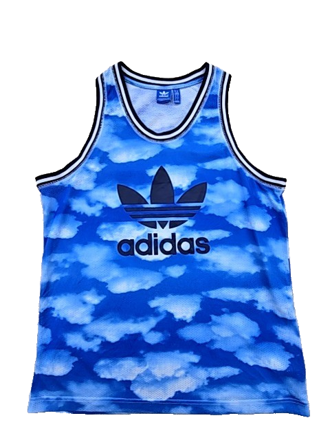Adidas Unisex Blue Cloud Tank Top Crewneck Size L
