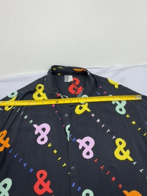 ASOS Unisex Pride Multicolor Button Down Shirt Size S Ampersand Print