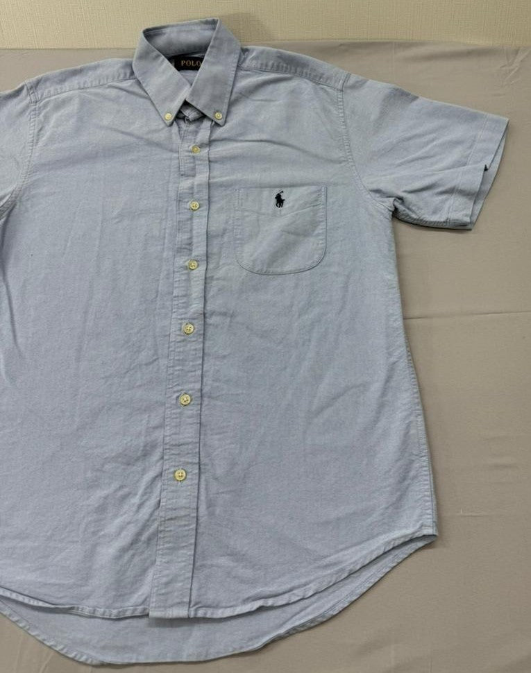 Polo Men's Light Blue Button-Down Shirt Size 15 Cotton Pony Logo