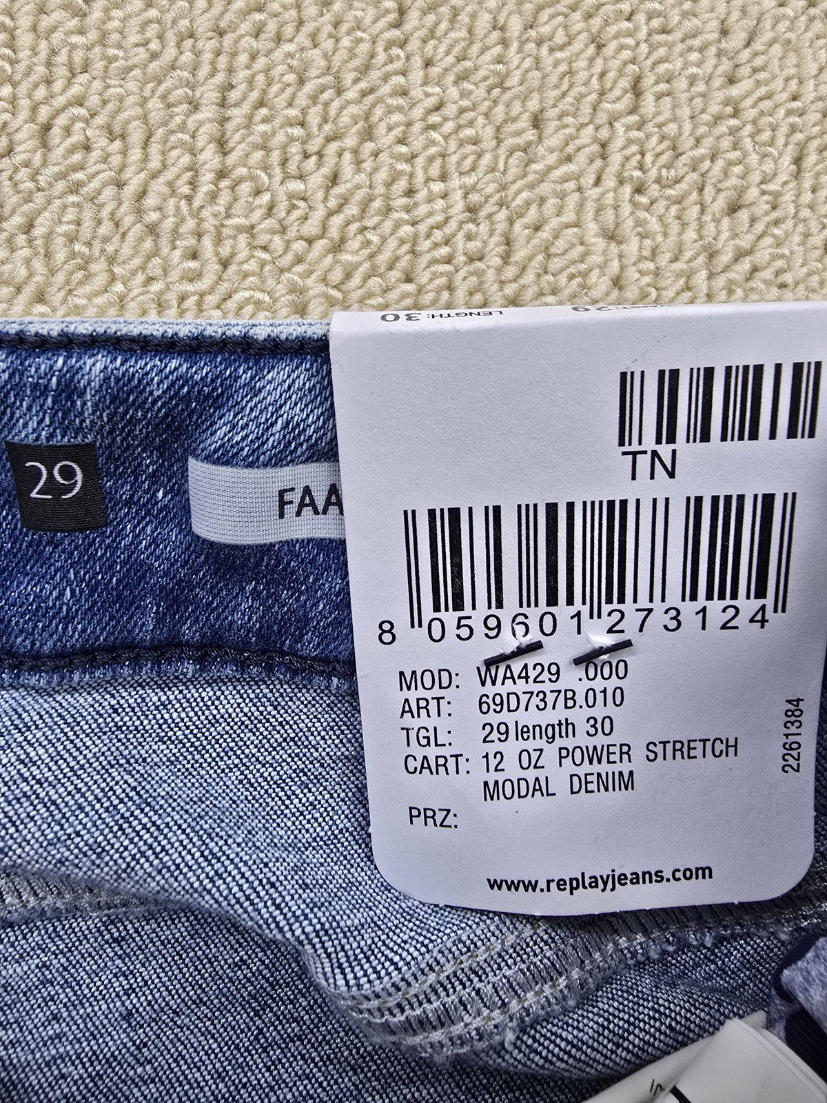 Replay Women's Slim Stretch Jeans Size 29x30 Blue Denim